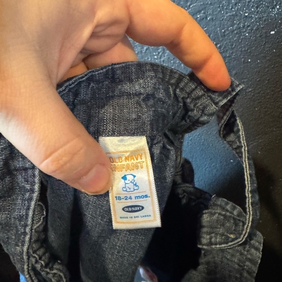 Girls Old Navy Denim Ruffle Hem Overalls Dress - Picture 2 of 3